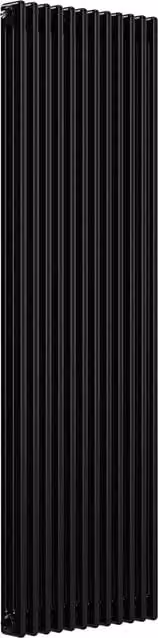 Lux Heat Vertical Column Radiator in Black, H: 180 cm, W: 56 cm
