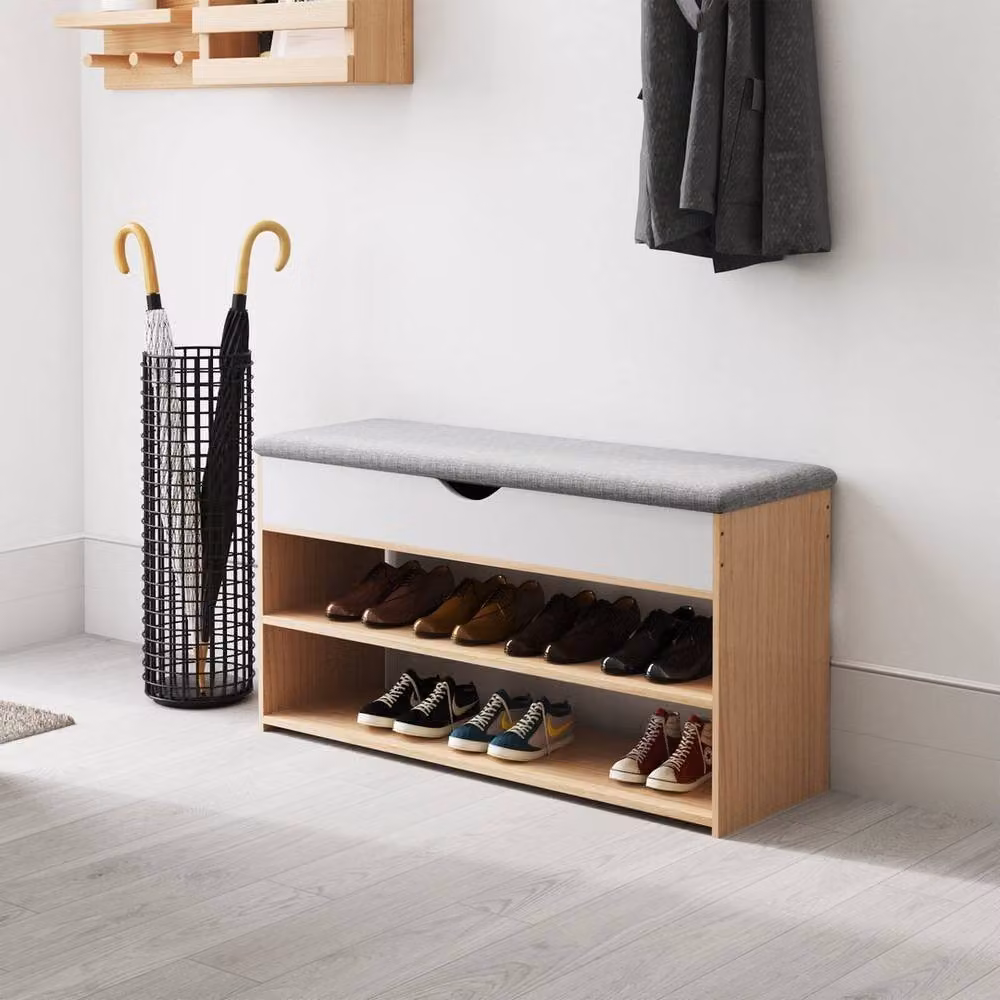 KORVIXA Multicolour Shoe Storage Rack Cabinet and Bench – 3
