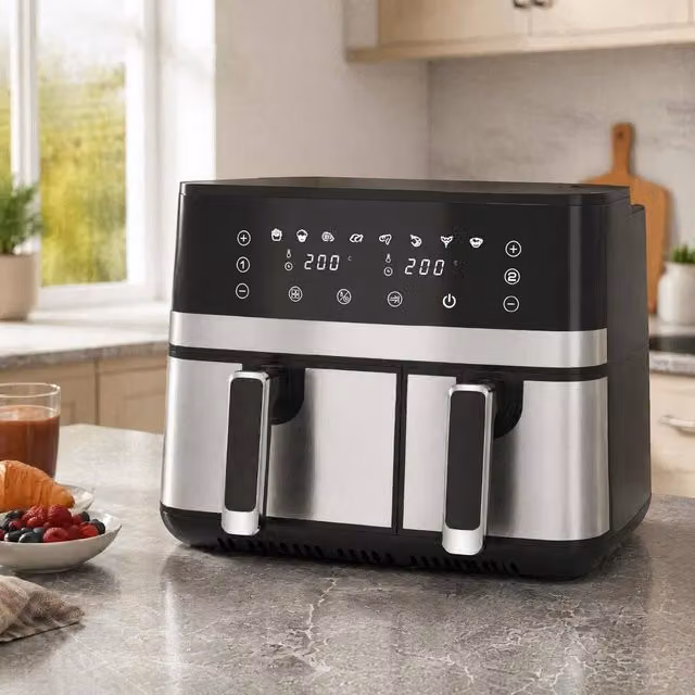 STILVORA Dual Basket Air Fryer with Sync Function in Black