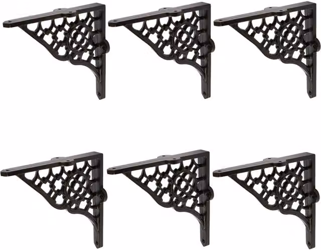 Hammer and Tongs Honeycomb Iron Shelf Bracket, Matt Black, Pack of 6 – 2