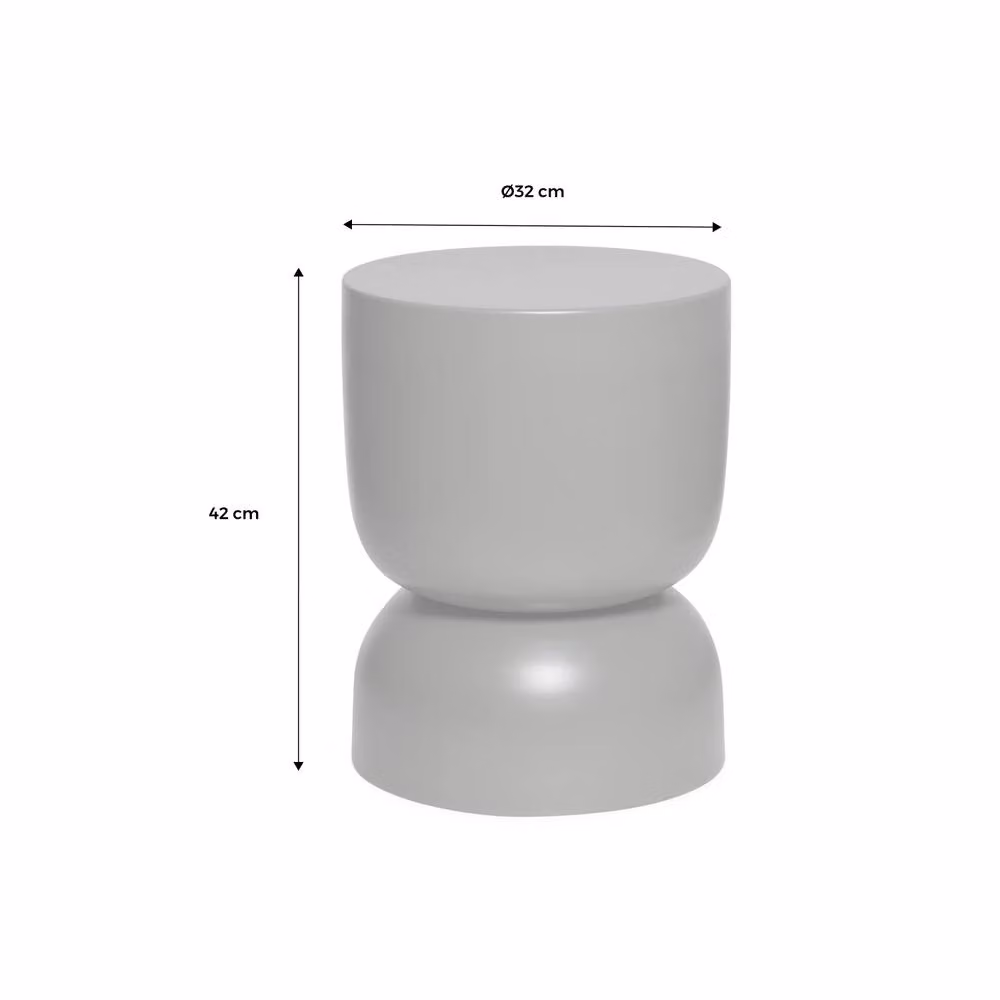 sweeek Metal Side Table in Cream, Round Minimalist Bedside Table, Diameter: 32 cm, Height: 42 cm – 2