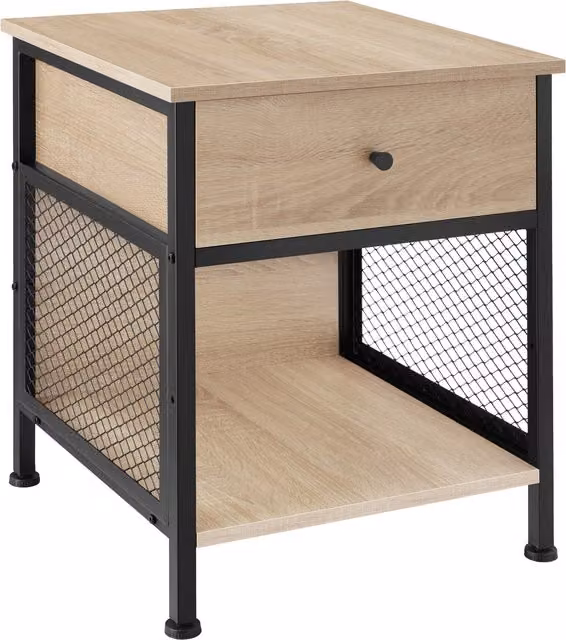 tectake Killarney Industrial Bedside Table in Oak Sonoma and Brown