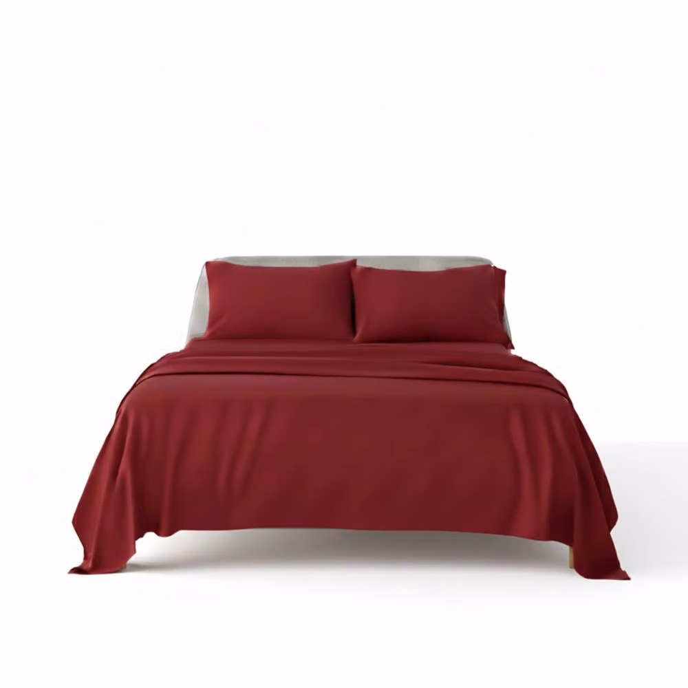 Snug City Red Flannelette Cotton Duvet Cover and Pillowcase Set, Double, 140 x 200 cm – 2