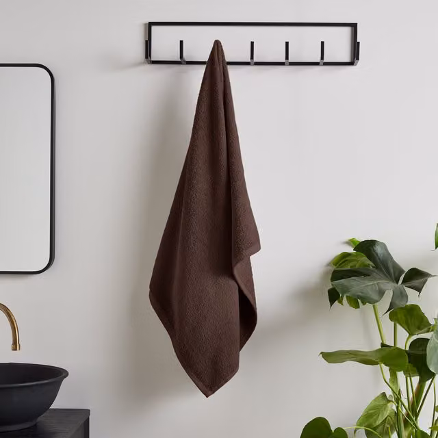 Catherine Lansfield Quick Dry Cotton Towel, Brown, W/D/H: 70 x 120 cm – 1