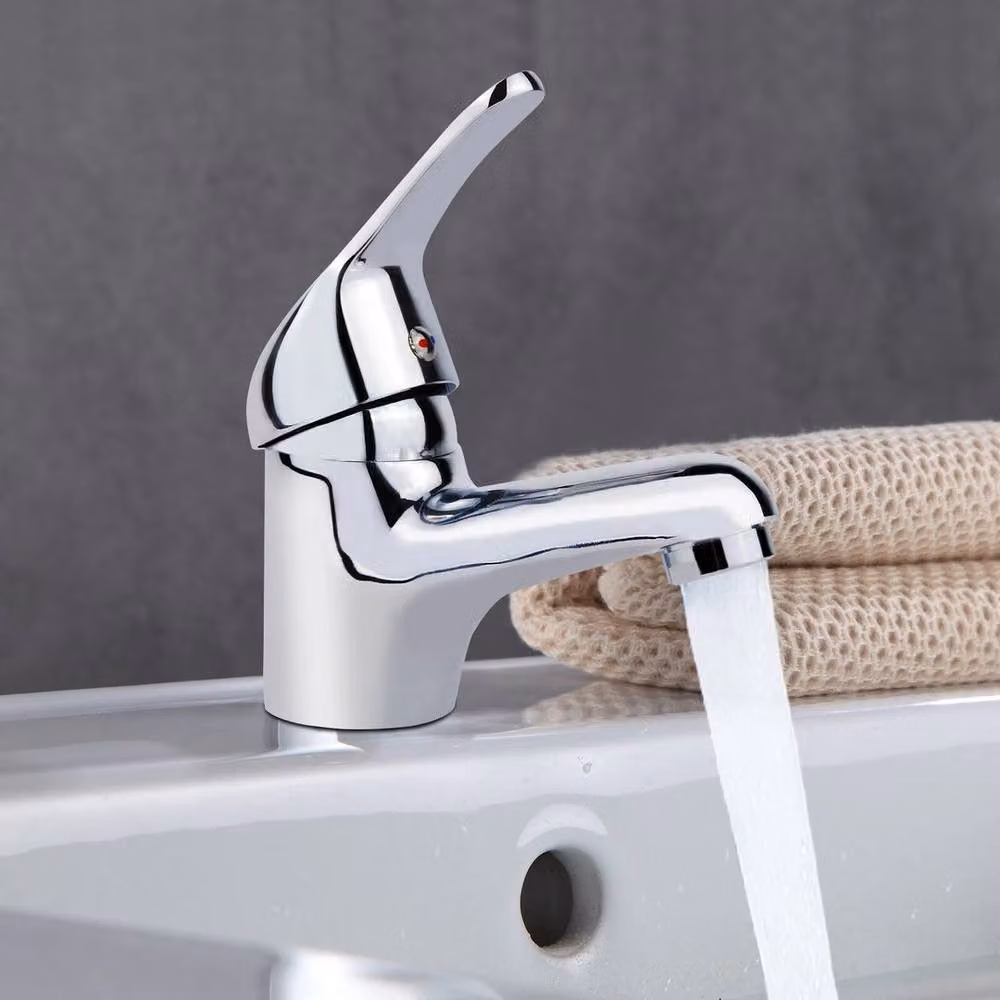 KORVIXA Mini Single Lever Basin Mixer Tap in Silver/Chrome – 2