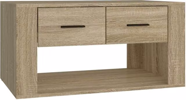 Berkfield Home Sonoma Oak Coffee Table in Light Brown, W/D/H: 80 x 50 x 40 cm – 1