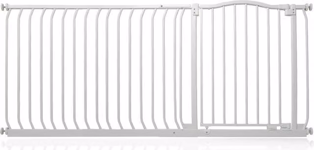 Safetots Extendable Curved Top Safety Gate in Matt White for Doors and Stairs