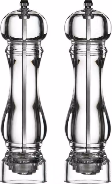 Orsina Cody Large Acrylic Salt and Pepper Mill Set in Black and Transparent – 2