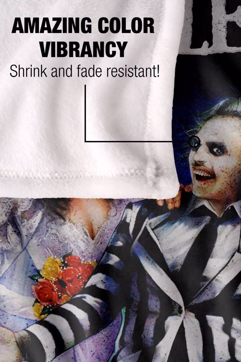 LOGOVISION Beetlejuice 1988 Vintage Poster Super Soft Fleece Throw Blanket, Multicolour, W: 127 cm, D: 152.4 cm – 9