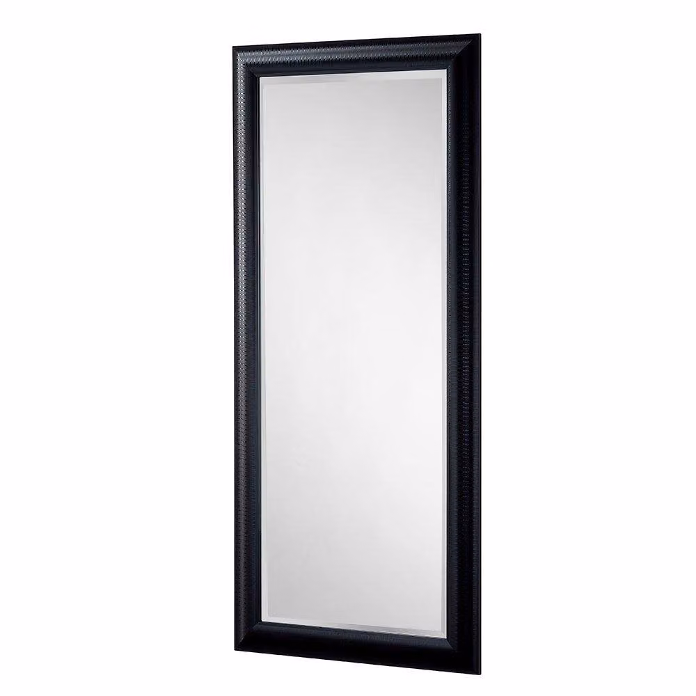 Yearn Mirrors Modern Textured Black Full Length Rectangular Hanging Mirror W: 77 cm, H: 168.5 cm – 3