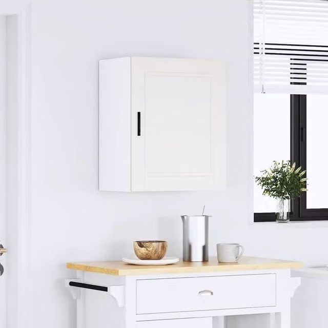 Berkfield Home Porto White Kitchen Wall Cabinet in Engineered Wood, W/D/H: 60.0 x 31.0 x 50.0 cm