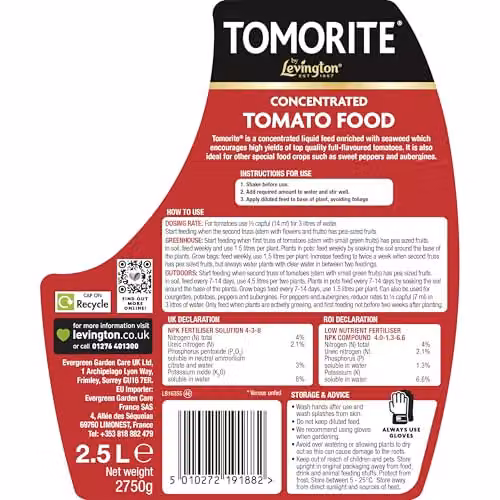 Levington Tomorite Concentrated Liquid Plant Food, 2.5 l, Red – 2