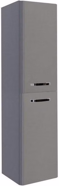 Clifton Basalt Grey Wall Mounted Tall Bathroom Storage Unit with Soft Close Hinged Doors, W: 35 cm, H: 140 cm, D: 33 cm – 1