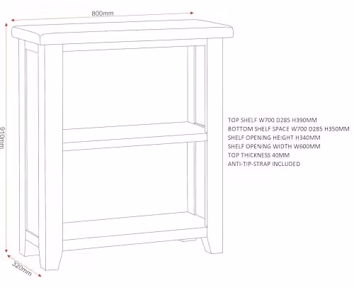 Seconique Windsor Low Bookcase in Ivory and Oak – 2