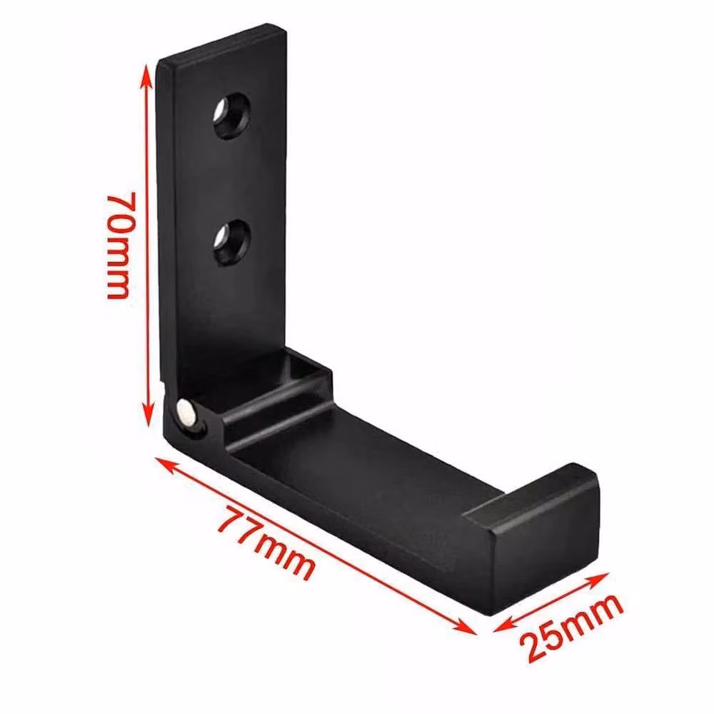 Havendro Set of 4 Matt Black Aluminium Alloy Wall Mounted Folding Hooks – 2