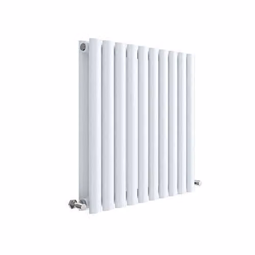 Nuie HL338D Revive Modern Wall Mount Designer Horizontal Double Panel Radiator, White, W/D/H: 60.0 x 58.6 x 7.8 cm