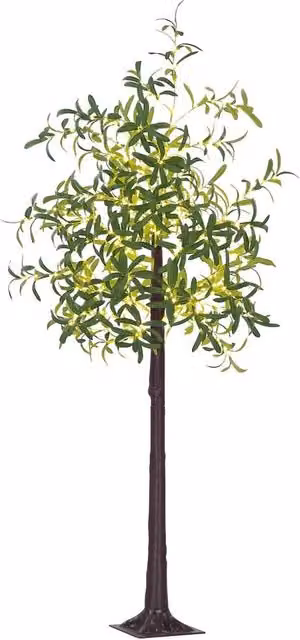 VOGREX 180cm Lighted Artificial Olive Tree with 300 Warm White LEDs in Green