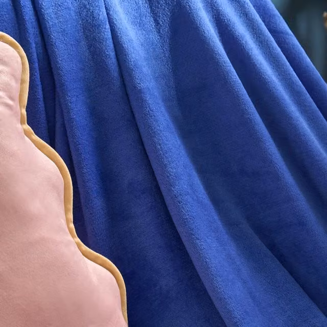 OHS Supersoft Fluffy Fleece Throw in Cobalt Blue, 150 cm
