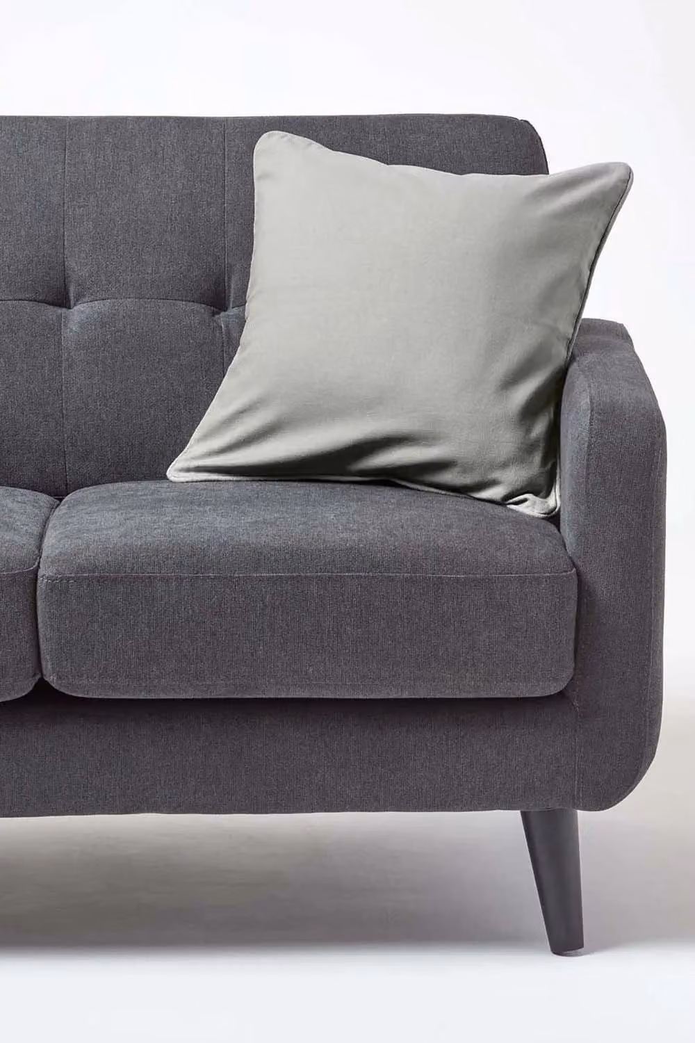 Homescapes Plain Cotton Square Cushion Cover in Grey, 45 x 45 cm – 3