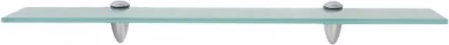 Berkfield Home Clear Glass Floating Wall Mounted Shelf, W: 60 cm, D: 10 cm