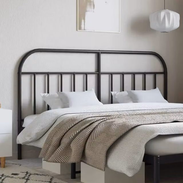 Berkfield Home Classic Metal Headboard in Black, 160 cm – 1