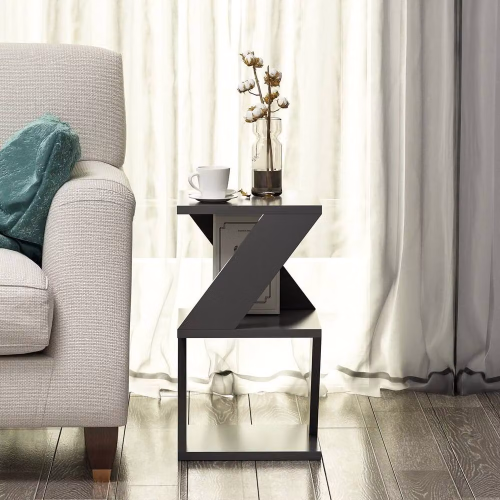 CALICOSY ALBENI 3-Tier Side Table in Charcoal Grey, Height: 50 cm, W/D/H: 30 x 30 x 50 cm – 4