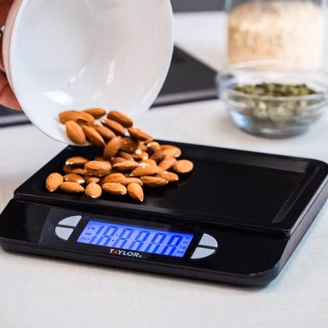 Taylor Pro Accurate USB-Rechargeable Digital Kitchen Scales with Tare Function, Black