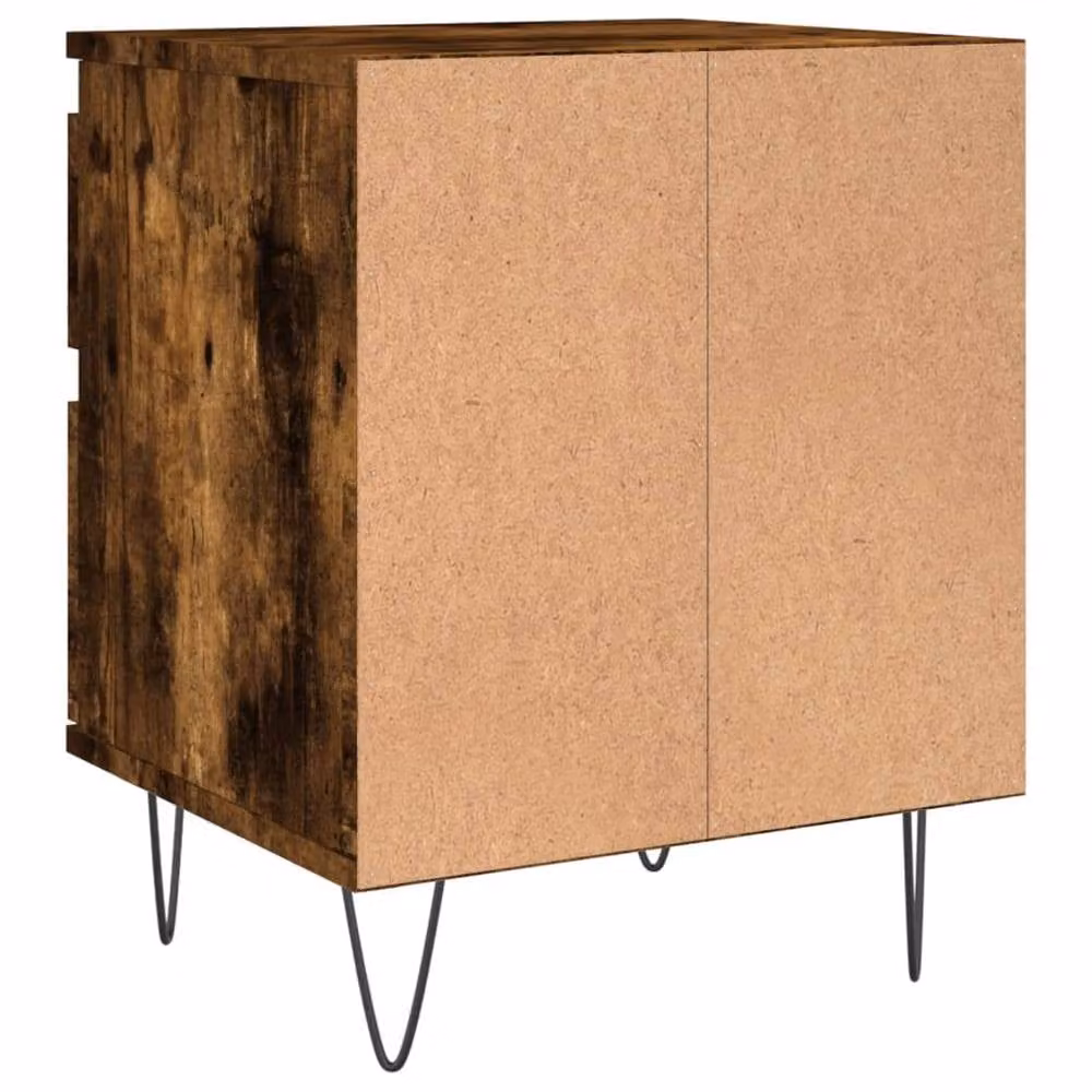 Berkfield Home Set of 2 Smoked Oak Bedside Cabinets in Brown, W/D/H: 40 x 35 x 50 cm – 5