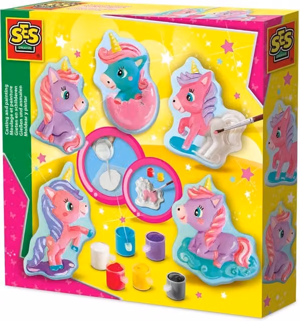SES Casting and Painting Baby Unicorns Creative Plaster Kit in Multicolour