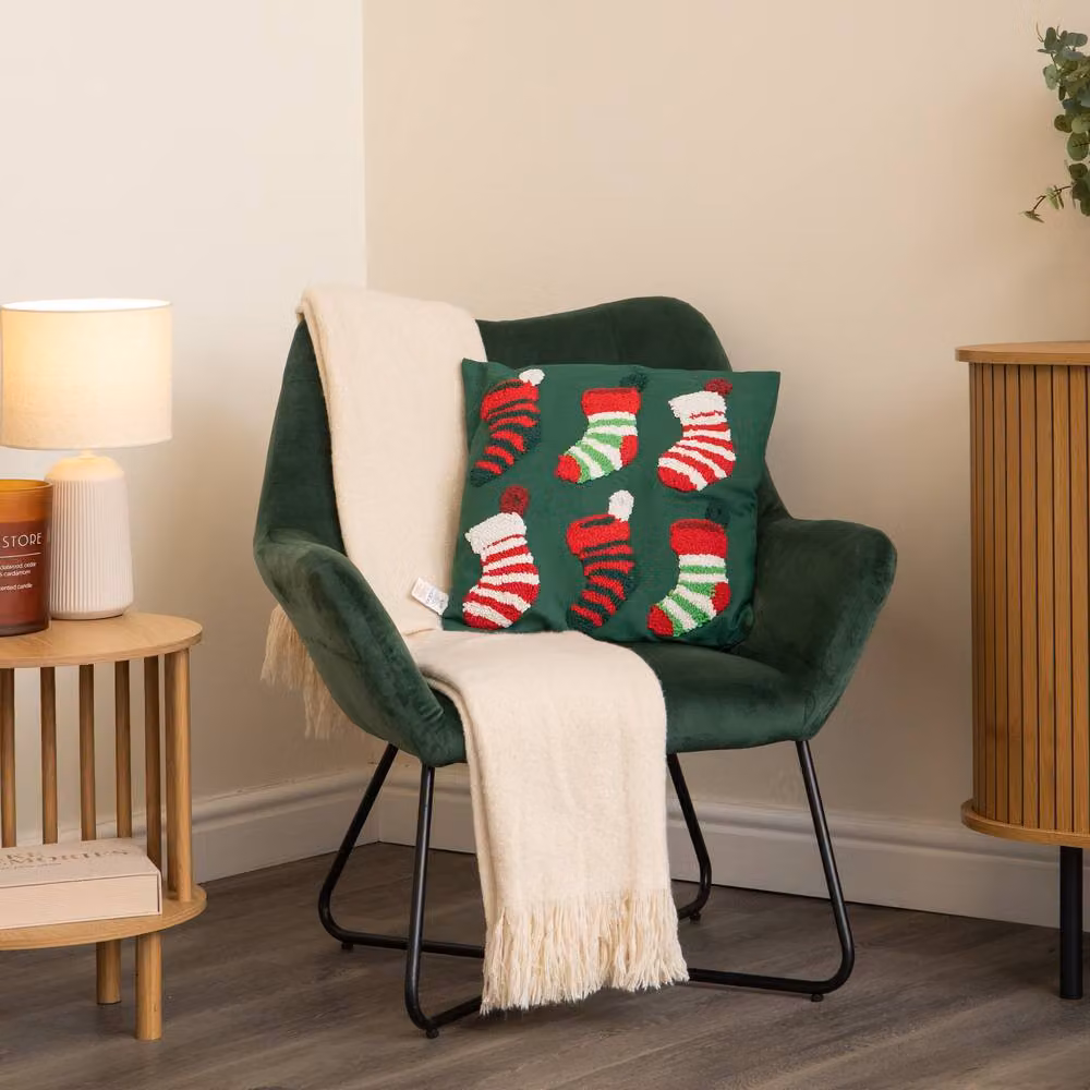 Samuel Alexander Dark Green Soft Decorative Christmas Stocking Cushion, 45 cm – 2