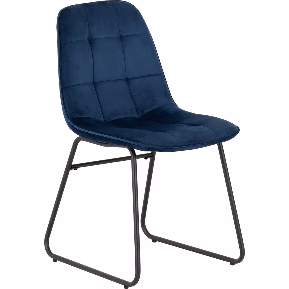Seconique Modena Dining Set with Blue Lukas Upholstered Chairs and Oval Glass Table – 3