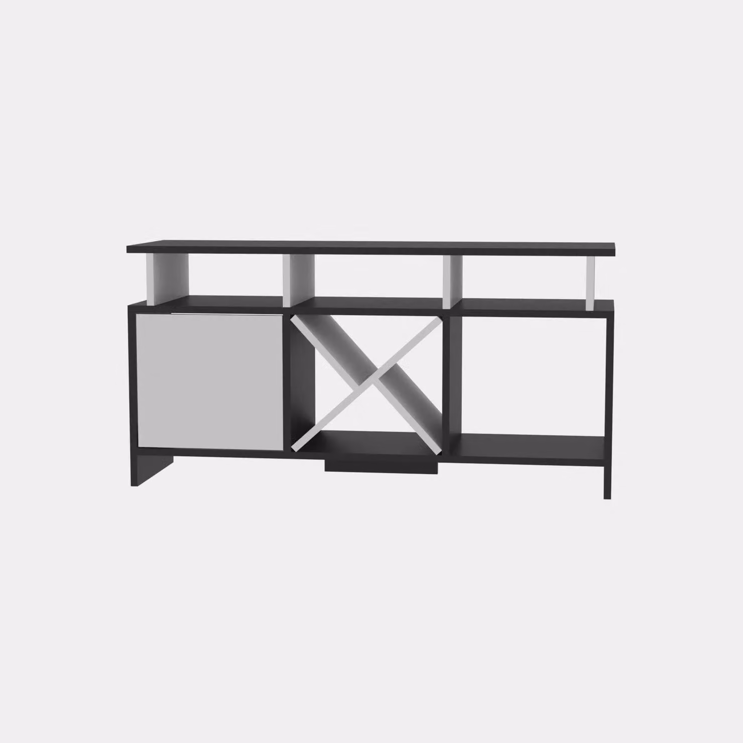 Decorotika Auburn Modern Geometric TV Unit in Anthracite and White – 4