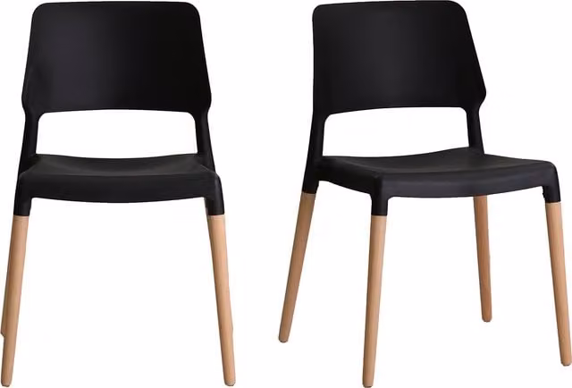 LPD Home Pair of Riva Dining Chairs in Black