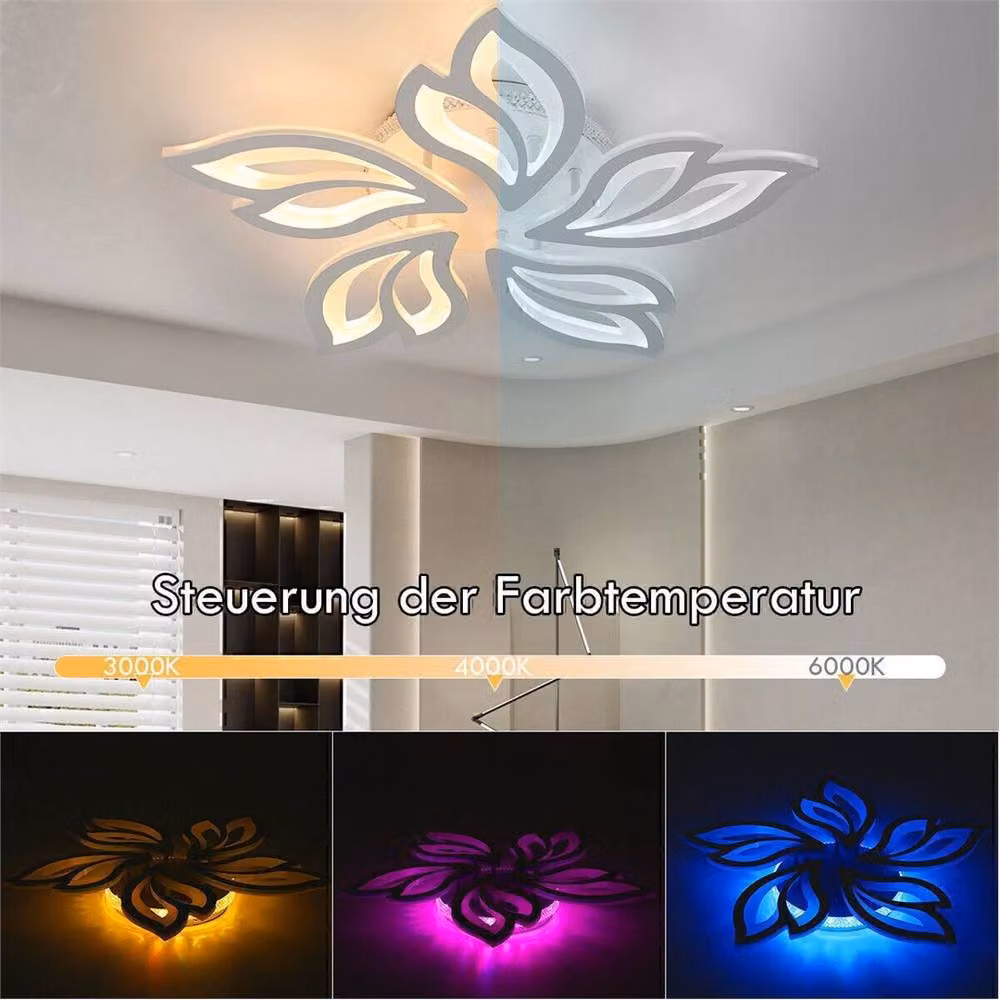 Nordara Modern LED Chandelier with RGB Backlight and White Aluminium Frame – 3