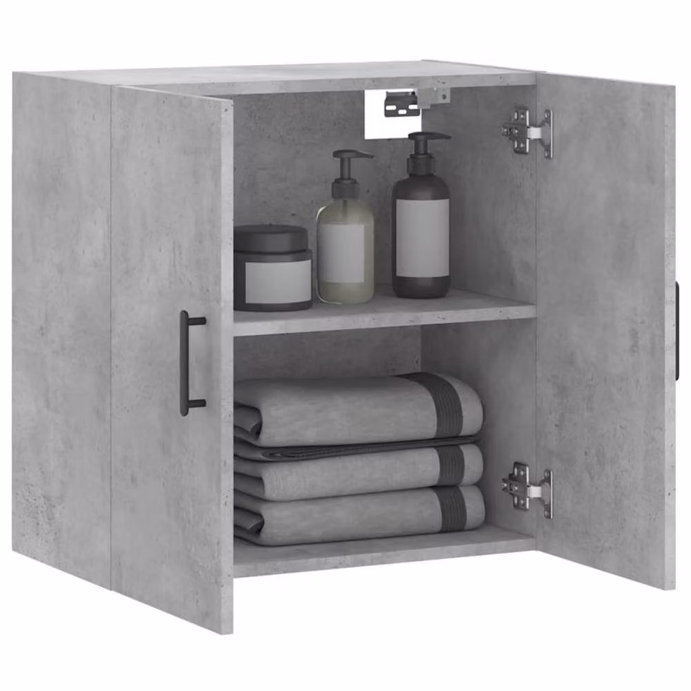 Berkfield Home Wall Mounted Cabinet in Concrete Grey, W/D/H: 60 x 31 x 60 cm – 2