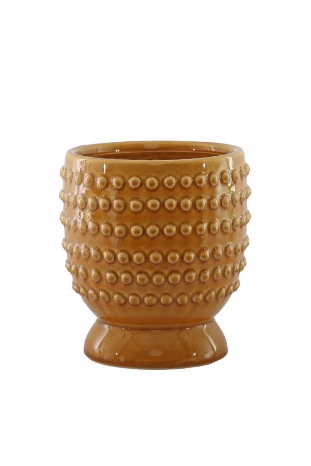 KDMD Hortus Hobart Footed Ceramic Pot, Yellow, W: 20 cm, H: 21.5 cm – 2