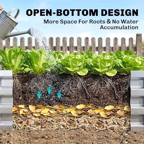 Outsunny 216L Raised Garden Bed in Silver Galvanised Steel, W/D/H: 120 x 60 x 30.5 cm – 4