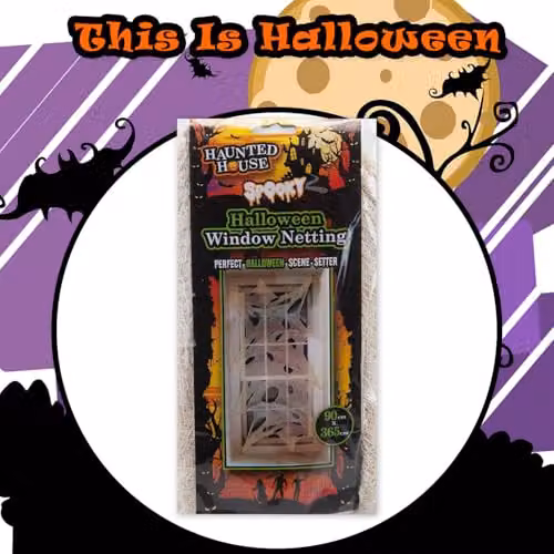 VFM e-Store White Halloween Window Netting Decoration, W: 90 cm, H: 365 cm – 9