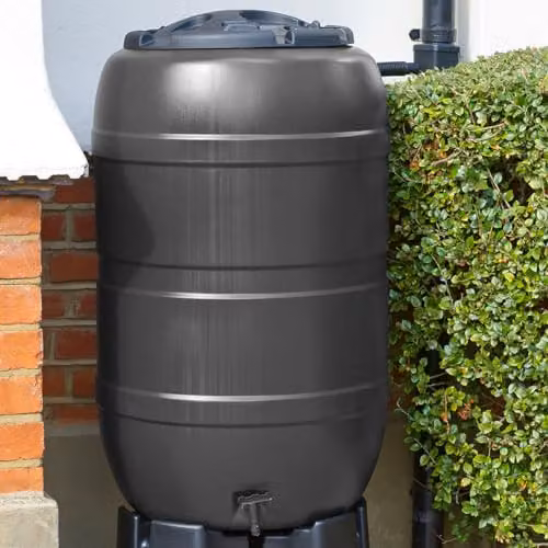 Charles Bentley 210 l Black Plastic Rain Barrel Set with Stand and Tap, H 97 x W 57 x D 57 cm – 2