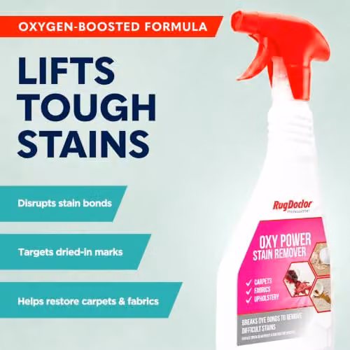 Rug Doctor Oxy Power Stain Remover 500ml Trigger Spray for Carpets, Upholstery and Mattresses – 3