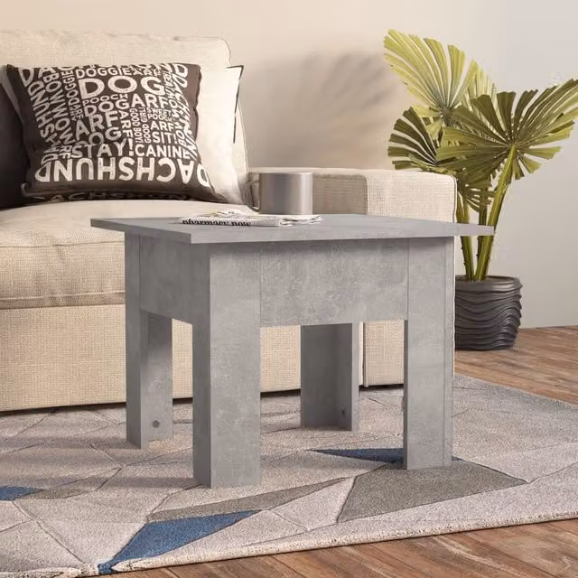 Berkfield Home Modern Square Coffee Table in Concrete Grey, W/D/H: 55 x 55 x 42 cm