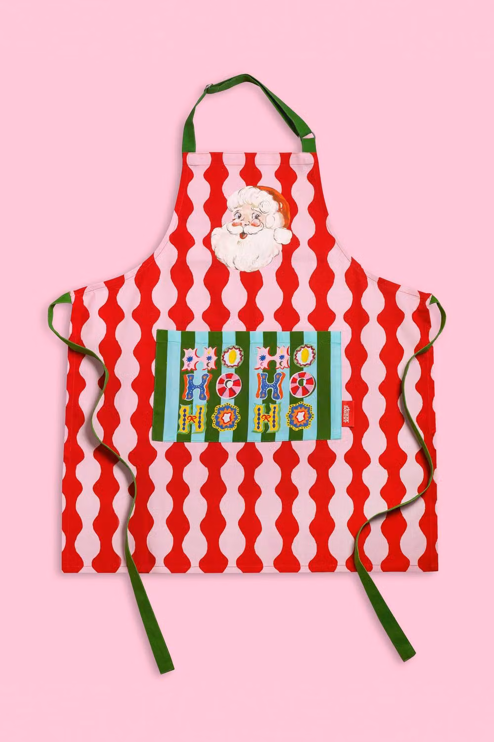 Eleanor Bowmer Santa Cotton Adult Kitchen Apron in Red and Multicolour – 2