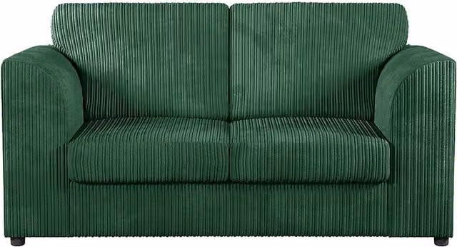 Furnishings For Less UK Luxor Jumbo Cord Fabric 2 Seater Fullback Sofa in Green