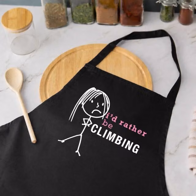 60 SECOND MAKEOVER Women's I'd Rather Be Climbing Apron in Black
