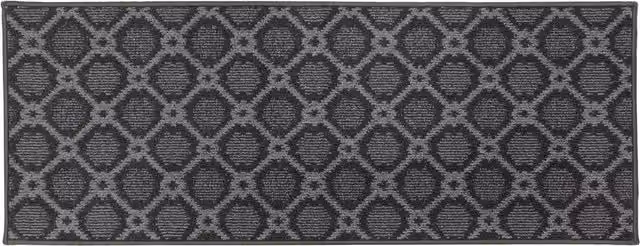 JVL Grey Florence Graphic Rectangular Entrance Runner Mat
