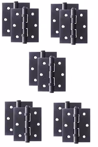 Golden Grace Matt Black Ball Bearing Butt Hinges, 5 Pairs, 75mm – 1