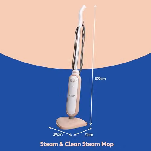 Russell Hobbs Steam Mop Broom in Pink with 1400W Power and 350ml Water Tank – 2