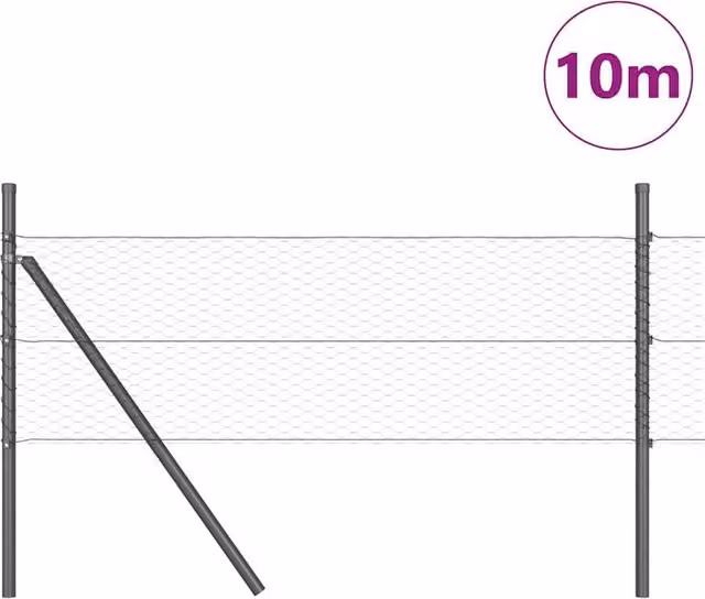 Berkfield Home Grey Hexagon Steel Fence, W: 0.4 m, L: 10 m – 1