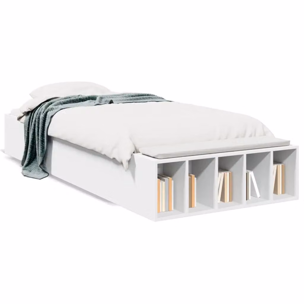Berkfield Home Small Single Bed Frame in White, W: 75 cm, L: 190 cm – 2