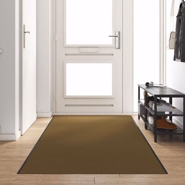 Berkfield Home Washable Non-Slip Brown Doormat, W: 120 cm, D: 350 cm